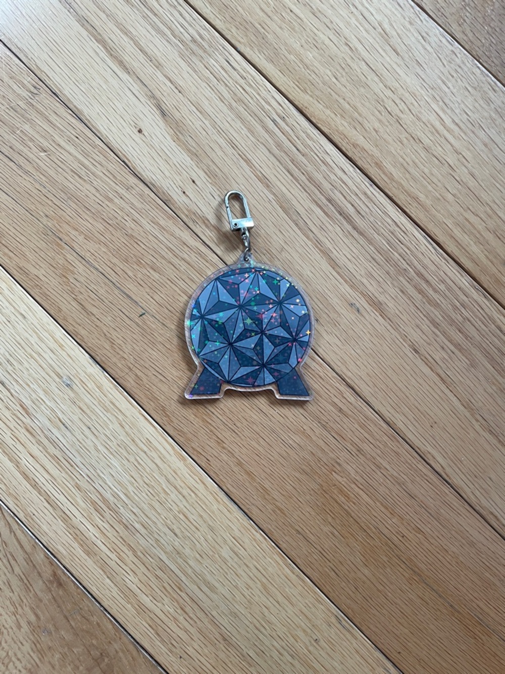 Reflective Geometric Epcot ball Small keychain charm